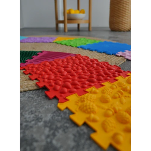 Masážní podložka Ortek Dinosauři Puzzle 10 prvků + 6 trojúhelníků