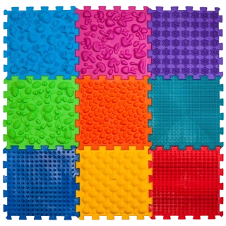 Masážní ortopedická podložka Ortek "Puzzle Mix" 9 modulů