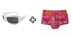 Baby Banz - dětské sluneční brýle JBanz + plavky s UV filtrem graffiti vel.6